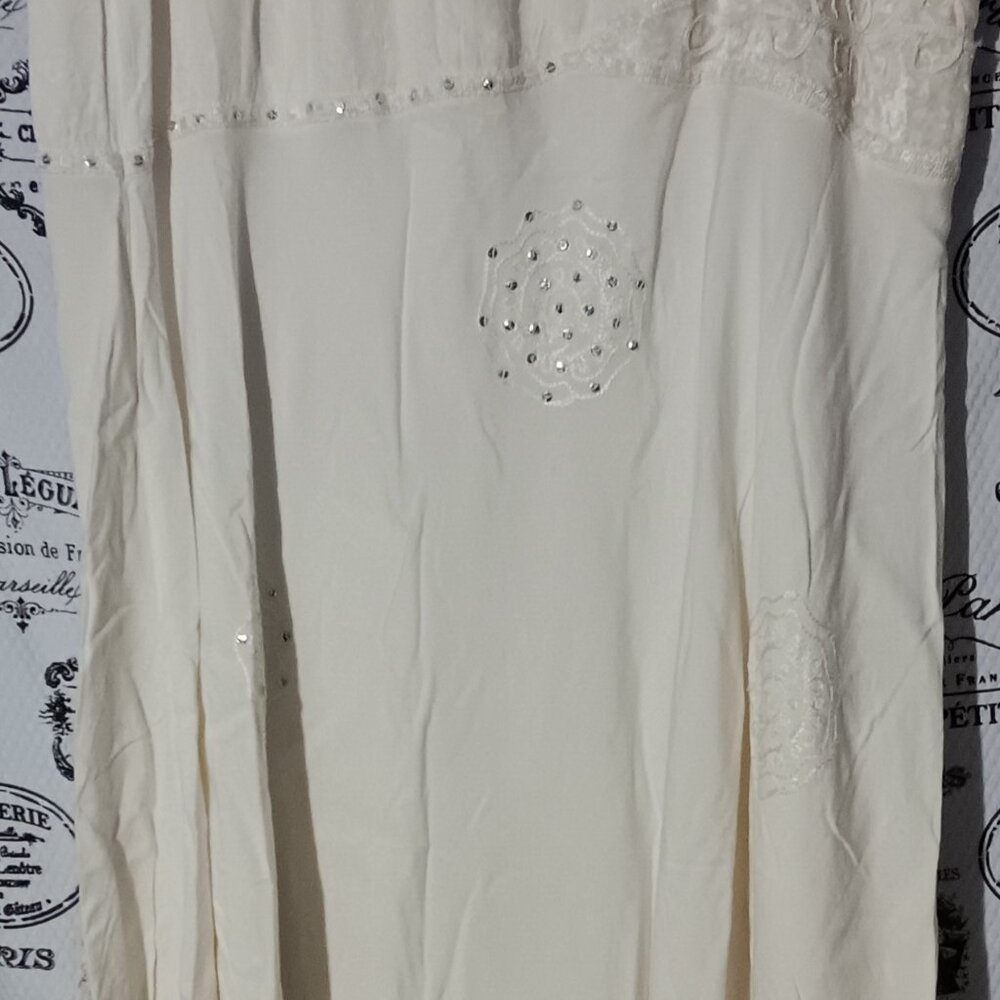 Braja Exclusives Boho Jewel White Ivory Drawstring Skirt NWT One Size Fits Most